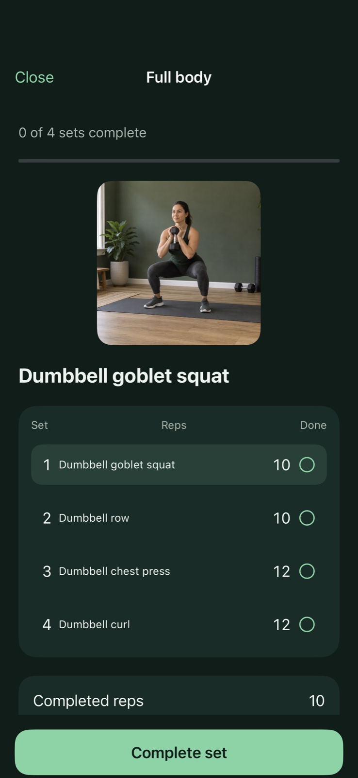 NutriForMe log your workout — native app preview with sample data